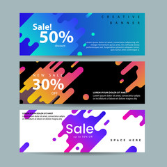Abstract motion banners. Colorful geometric shapes composition. Trendy design. vector geometric banners set.
