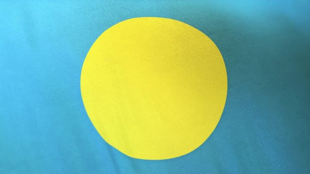 Palau national flag seamlessly waving on realistic satin texture