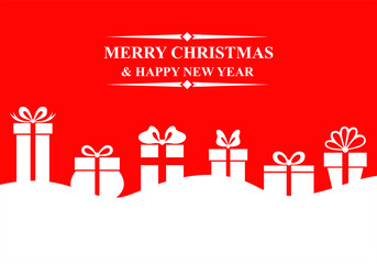 Vector illustrations of greeting banner with presents