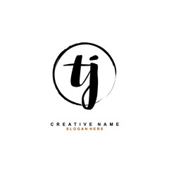 T J TJ Initial logo template vector. Letter logo concept with background template.