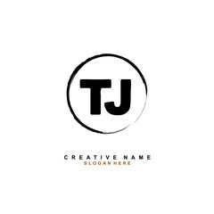 T J TJ Initial logo template vector. Letter logo concept with background template.