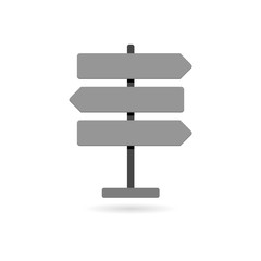 Road traffic sign. Signpost icon isolated. Pointer symbol