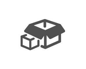 Delivery parcel sign. Box icon. Packing boxes symbol. Classic flat style. Simple packing boxes icon. Vector