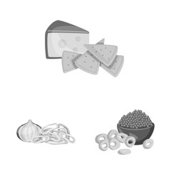 Fototapeta premium Vector illustration of taste and cooking logo. Set of taste and seasonin stock symbol for web.