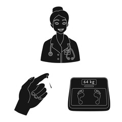 Vector illustration of healthcare and medicine symbol. Set of healthcare and diabetes stock vector illustration.