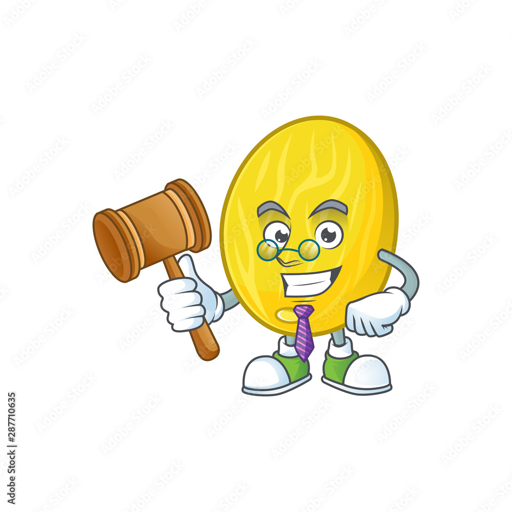 Poster Judge melon cartoon character for health mascot