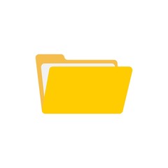 open folder icon. Folder with documents on white background, vector