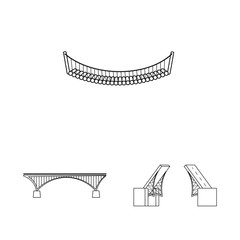 Isolated object of sight and connection symbol. Collection of sight and construct stock symbol for web.