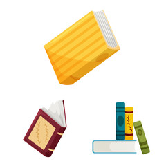 Isolated object of library and bookstore icon. Set of library and literature stock symbol for web.