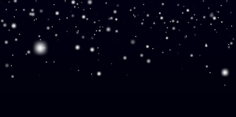 Fototapeta na wymiar Snowflakes in vector. Snow abstract texture on black background