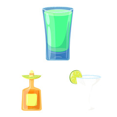 Vector design of Mexico and tequila logo. Collection of Mexico and fiesta stock symbol for web.