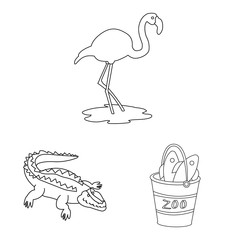 Isolated object of entertainment and forest icon. Collection of entertainment and park stock vector illustration.