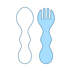 Baby Spoon And Fork Icon