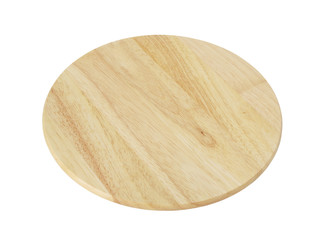 Round cutting board isolated on white background 