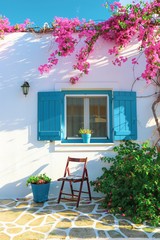 Cycladic whitewashed house in Antiparos Greece