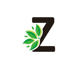 Nature Leaves Letter Z Logo Icon, eco green concept.