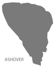 Ashover grey ward map of North East Derbyshire district in East Midlands England UK