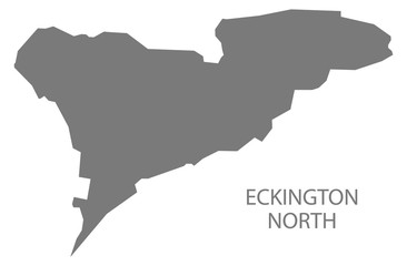 Eckington North grey ward map of North East Derbyshire district in East Midlands England UK