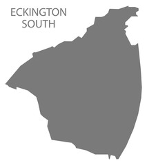 Eckington South grey ward map of North East Derbyshire district in East Midlands England UK