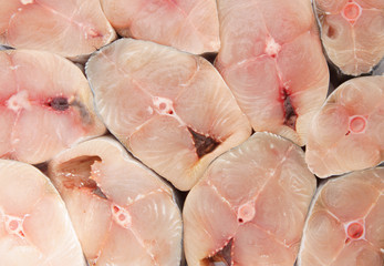 Raw mackerel steaks