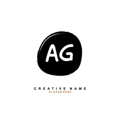 A G AG Initial logo template vector. Letter logo concept with background template.