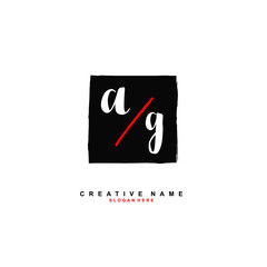 A G AG Initial logo template vector. Letter logo concept with background template.