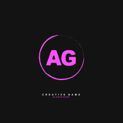 A G AG Initial logo template vector. Letter logo concept with background template.