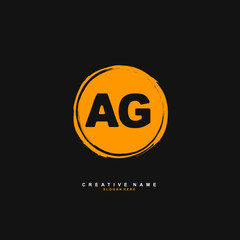 A G AG Initial logo template vector. Letter logo concept with background template.