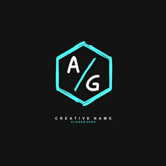 A G AG Initial logo template vector. Letter logo concept with background template.