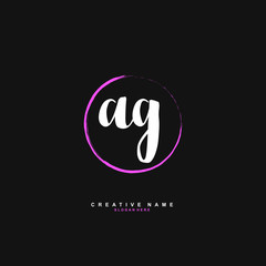 A G AG Initial logo template vector. Letter logo concept with background template.