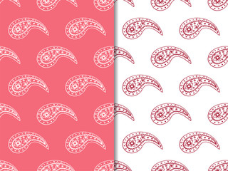 paisley seamless pattern, hand drawn indian cucumber, sketch