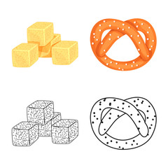 Isolated object of Oktoberfest and bar logo. Collection of Oktoberfest and cooking stock vector illustration.