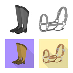 Vector design of equipment and riding sign. Collection of equipment and competition vector icon for stock.