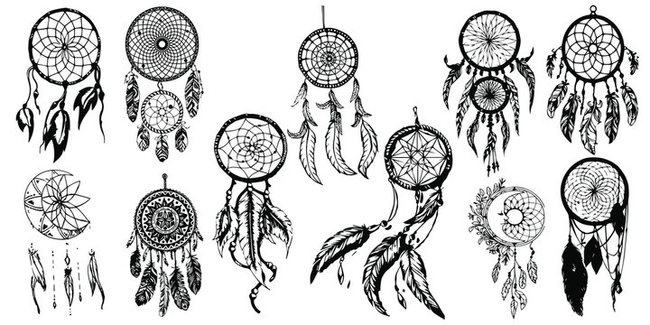Watercolour Dream Catcher Spirit Feathers Indian Native American Canvas  Print A3 | eBay