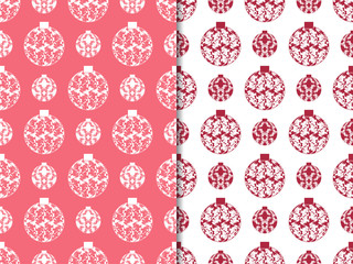 Christmas tree toys seamless pattern
