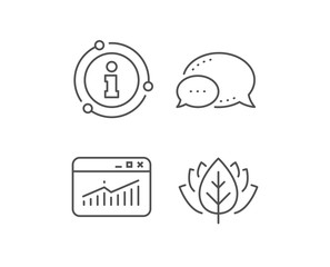 Website Traffic line icon. Chat bubble, info sign elements. Report chart or Sales growth sign. Analysis and Statistics data symbol. Linear website Statistics outline icon. Information bubble. Vector