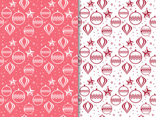 Christmas tree toys seamless pattern
