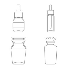 Vector design of pharmacy and pharmaceutical sign. Set of pharmacy and health stock vector illustration.