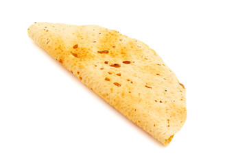 Indian Snack Dish Roasted Papad Also Know as Papadum or Crackers Isolated on White Background