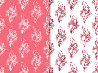 feather seamless pattern hand drawn sketch