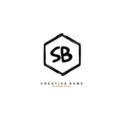 S B SB Initial logo template vector. Letter logo concept with background template.