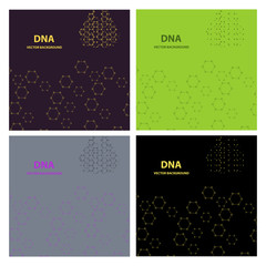 Set of Vector Background - DNA Strands coming out of a Test Tube. Creative Concept for showing Biotechnology,Innovation, Invention, Bio-Science, Clone and many other ideas.