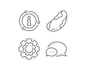 Brazil nut line icon. Chat bubble, info sign elements. Tasty nuts sign. Vegan food symbol. Linear brazil nut outline icon. Information bubble. Vector