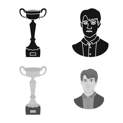 Isolated object of checkmate and thin symbol. Set of checkmate and target stock symbol for web.