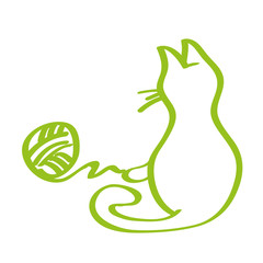 Handgezeichnete Katze in hellgrün