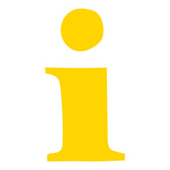 Handgezeichnetes Informationen-Icon in gelb