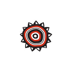 Aboriginal art dots painting icon logo design illustration template