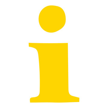 Handgezeichnetes Informationen-Icon in gelb