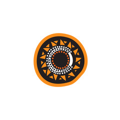 Aboriginal art dots painting icon logo design illustration template