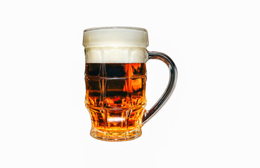 Beer glass isolated on white background.